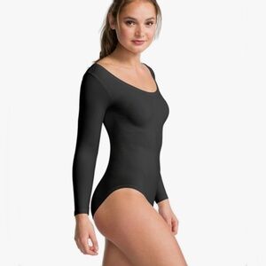 SPANX Long Sleeve Base Body Suit Opaque Zoned Ballet Inspired Briefer, F…